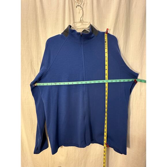 Ibex Men's Full Zip Rambouillet Wool Sweater Full Zip Jacket Blue XL - Picture 12 of 12